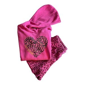 Girls‎ Short Set - Hot Pink and Cheetah Print Size 12-14